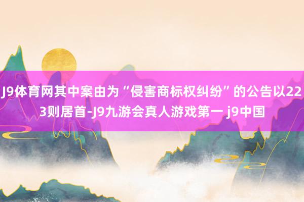 J9体育网其中案由为“侵害商标权纠纷”的公告以223则居首-J9九游会真人游戏第一 j9中国