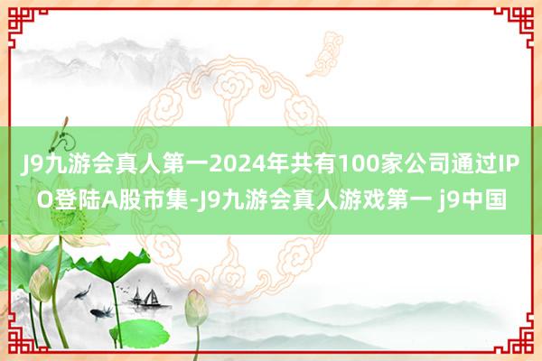 J9九游会真人第一2024年共有100家公司通过IPO登陆A股市集-J9九游会真人游戏第一 j9中国