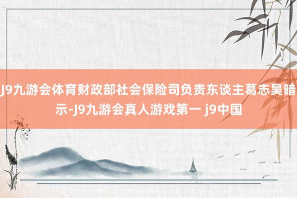 J9九游会体育财政部社会保险司负责东谈主葛志昊暗示-J9九游会真人游戏第一 j9中国