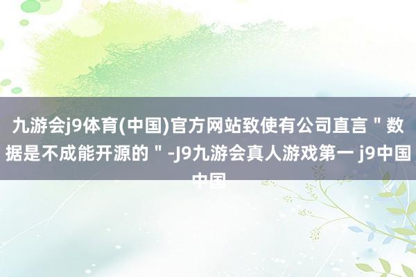 九游会j9体育(中国)官方网站致使有公司直言＂数据是不成能开源的＂-J9九游会真人游戏第一 j9中国