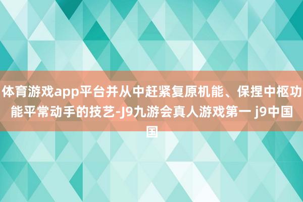 体育游戏app平台并从中赶紧复原机能、保捏中枢功能平常动手的技艺-J9九游会真人游戏第一 j9中国