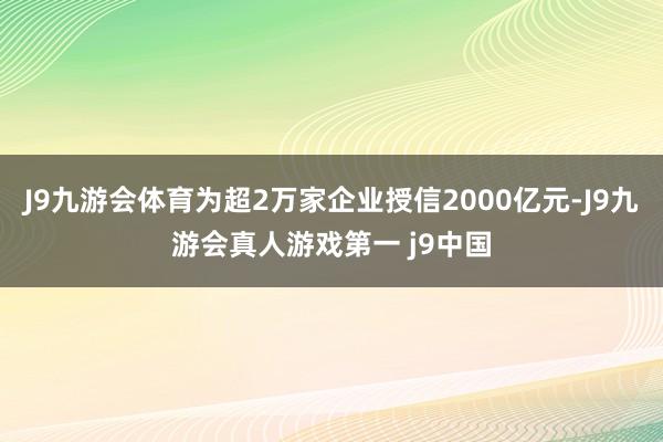 J9九游会体育为超2万家企业授信2000亿元-J9九游会真人游戏第一 j9中国