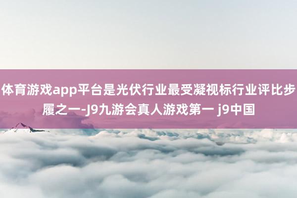 体育游戏app平台是光伏行业最受凝视标行业评比步履之一-J9九游会真人游戏第一 j9中国