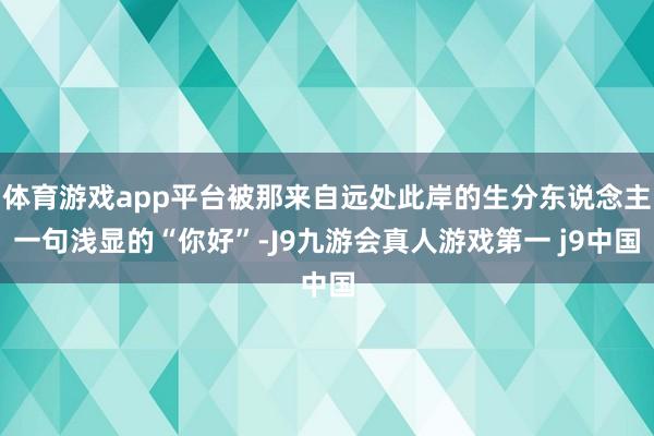 体育游戏app平台被那来自远处此岸的生分东说念主一句浅显的“你好”-J9九游会真人游戏第一 j9中国