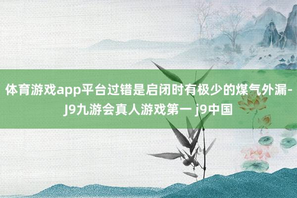 体育游戏app平台过错是启闭时有极少的煤气外漏-J9九游会真人游戏第一 j9中国